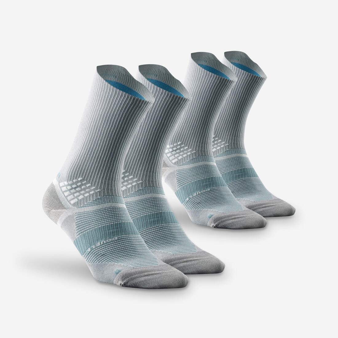 Chaussettes de randonnée hautes double peau (2 paires) adulte, Hike 520