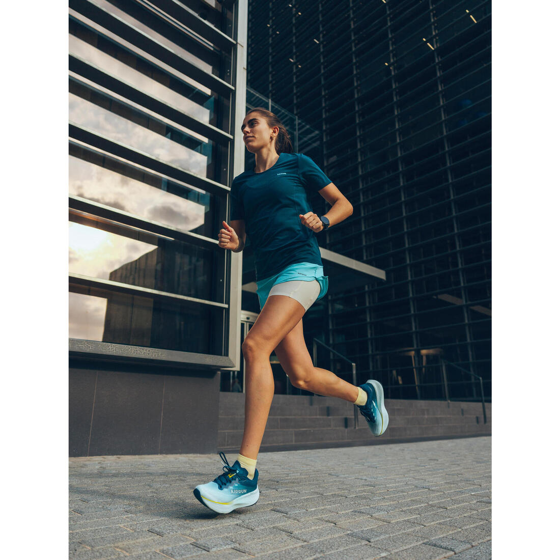 T-shirt de running Femme, Kiprun Run 500 Confort