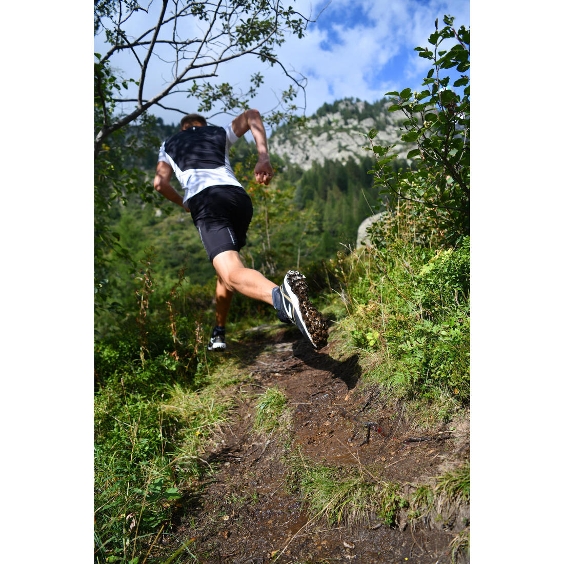 Chaussures de trail running pour homme XT7 bleue et bronze