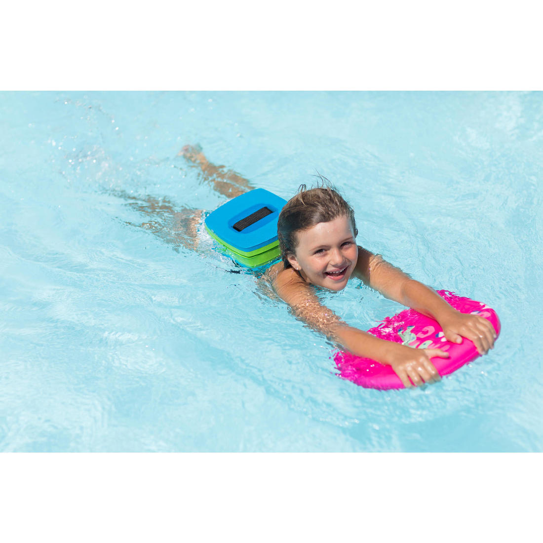 Ceinture de natation bleu vert 30-60 kg avec flotteur amovible