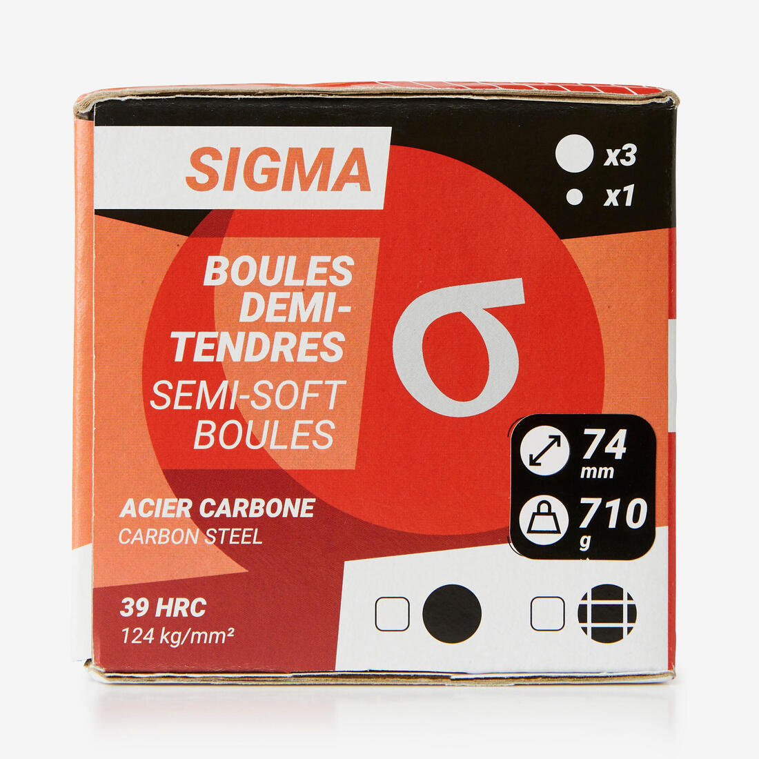 3 boules de pétanque homologuées compétition demi tendres SIGMA