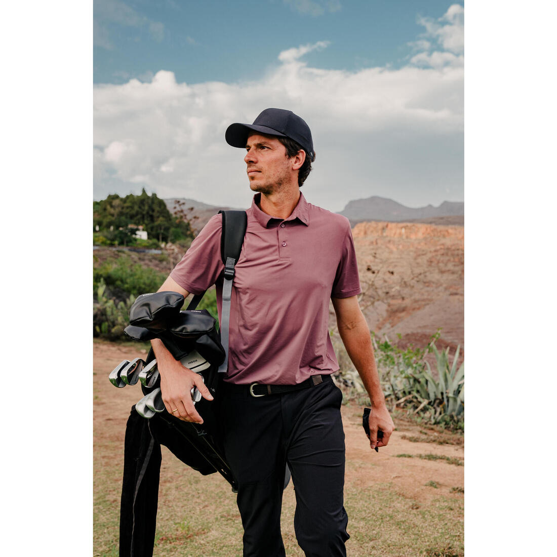 Polo de golf synthétique respirant manches courtes homme, WW900
