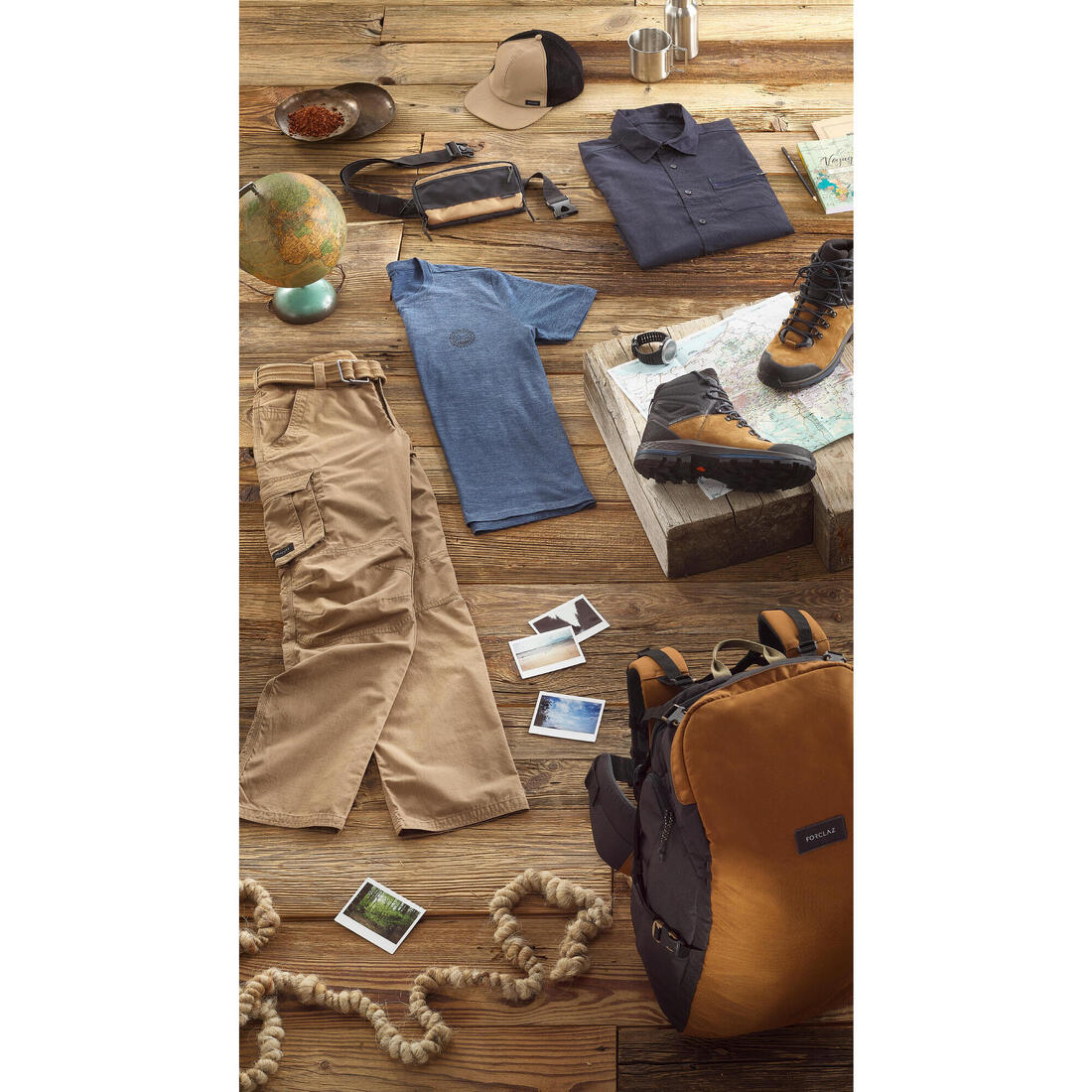 Pantalon cargo de trek voyage - travel 500 homme