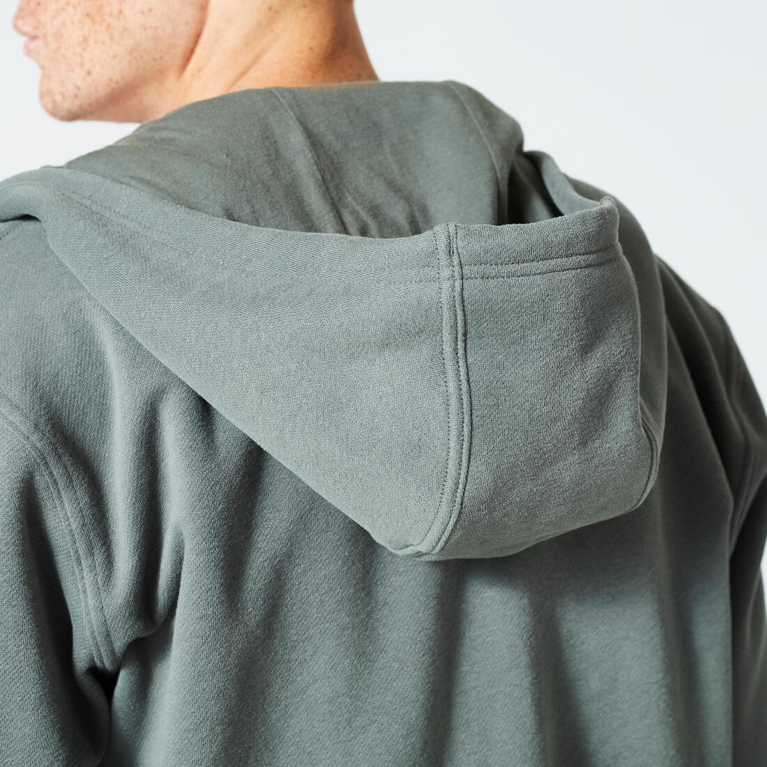 Sweat zippé à capuche de fitness en molleton homme
