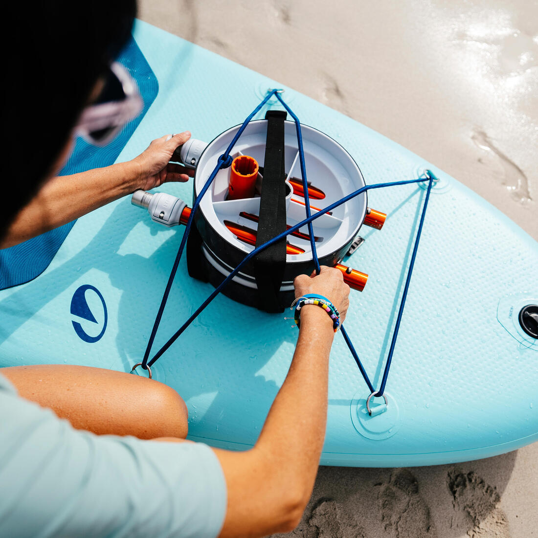 Pack Stand up paddle gonflable 10'6 ,1 ou 2 personnes (jusqu'à 130 kg)- 100 Bleu