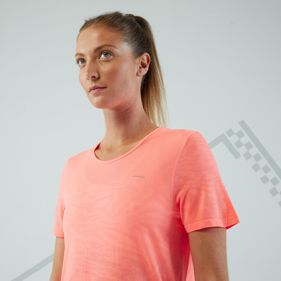 T-shirt running & trail sans couture femme - kiprun run 500 confort