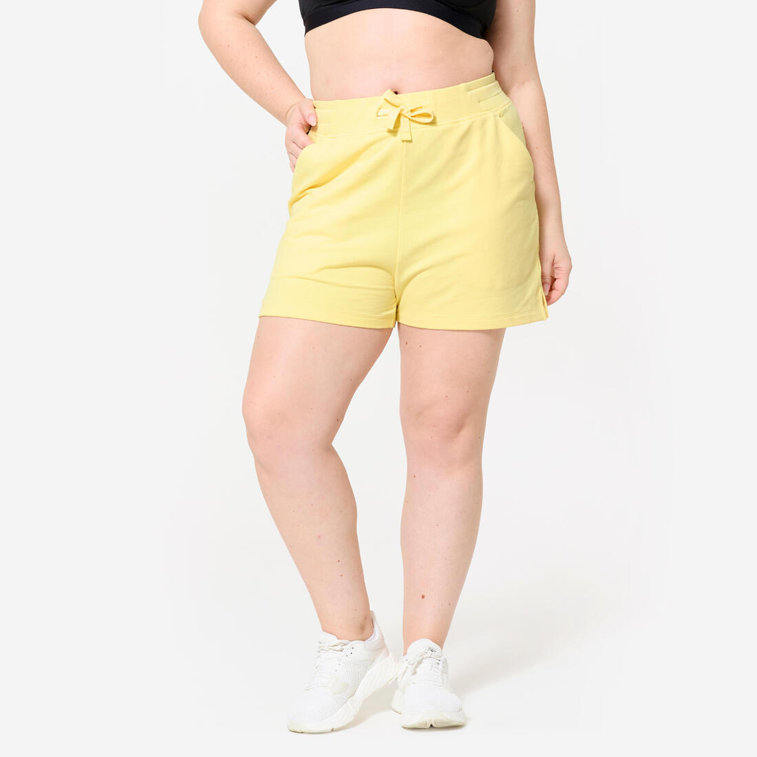 Short Fitness Femme - 520 Gris chiné clair