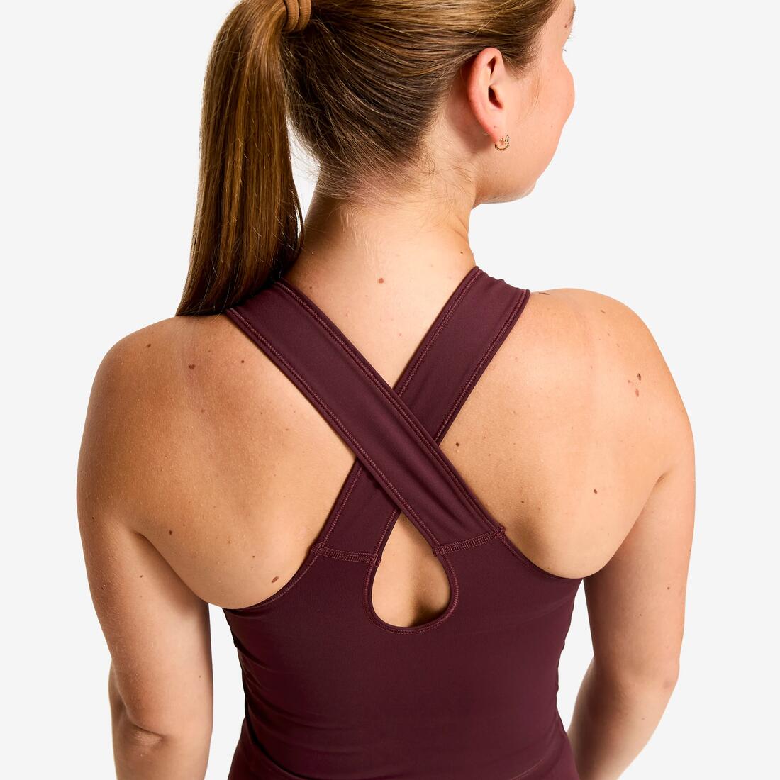Débardeur de sport court galbant femme foncé