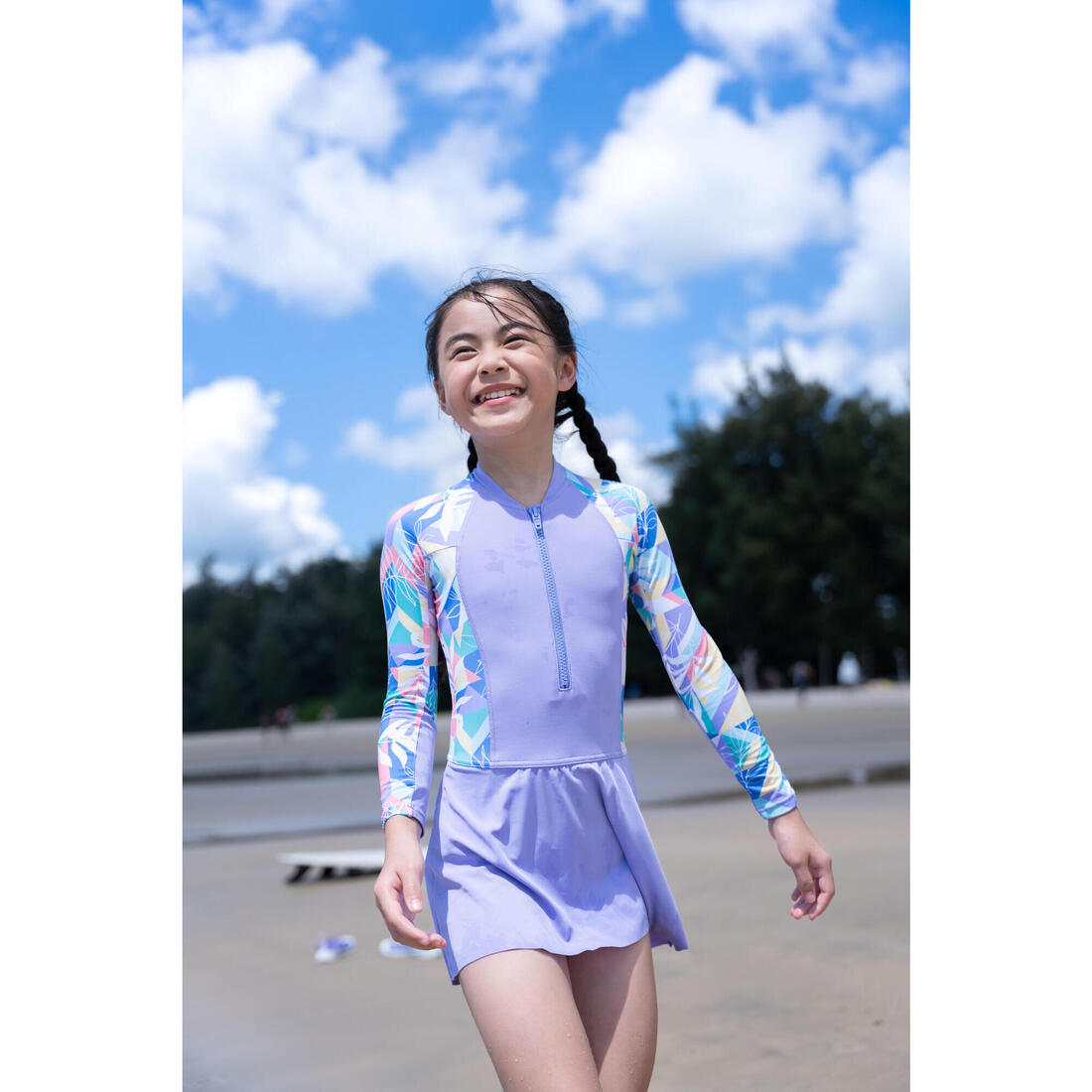 SUZY maillot de bain une pièce à manches longues POURPRE