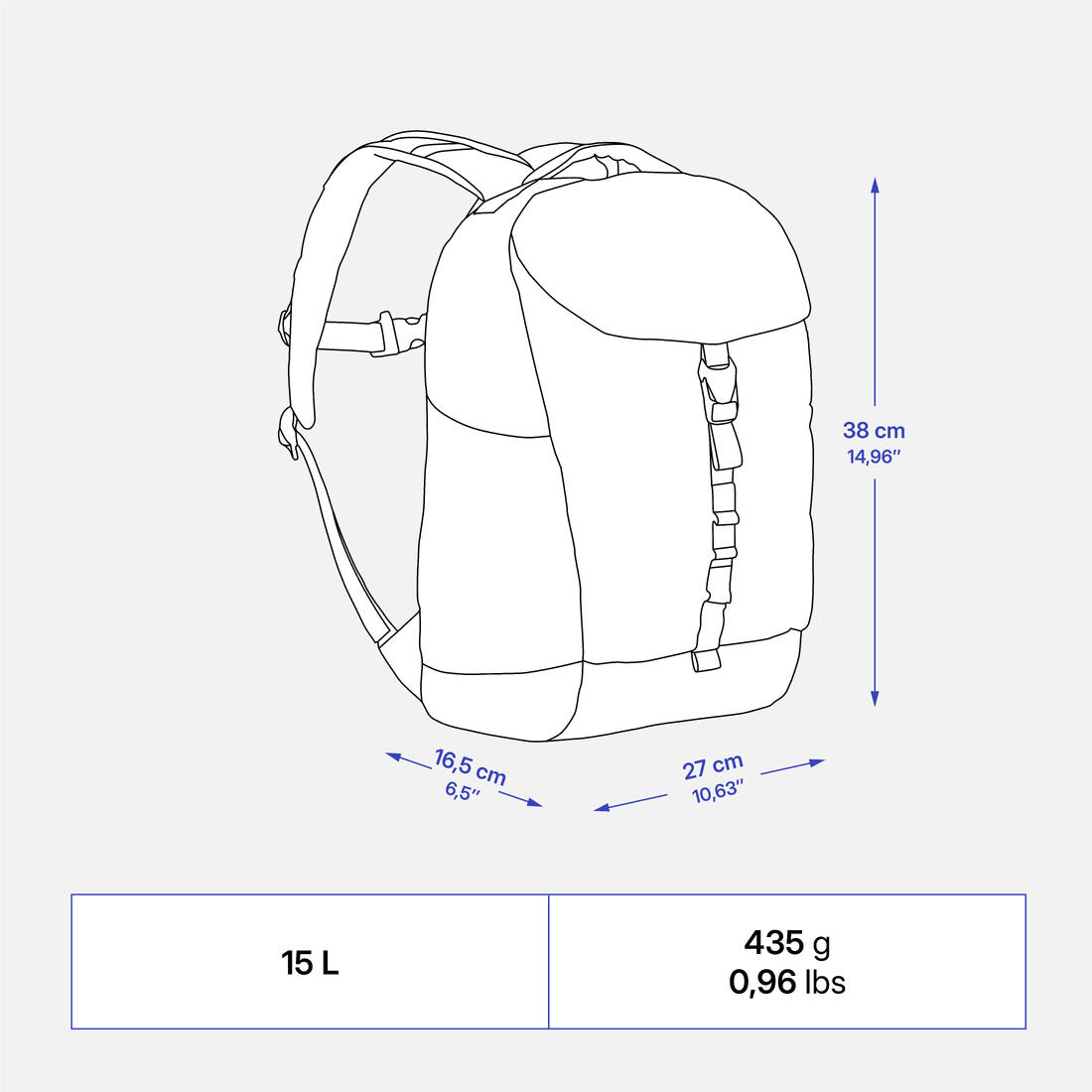 Sac à dos de randonnée junior 15L, NH900