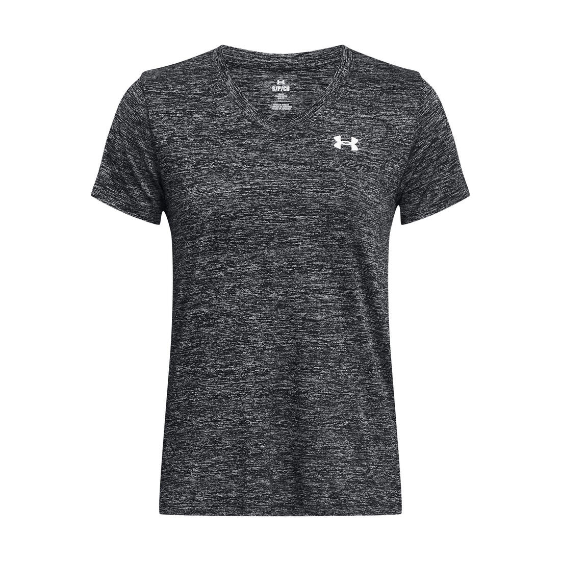 T-shirt col V Tech™ Twist pour femme, noir