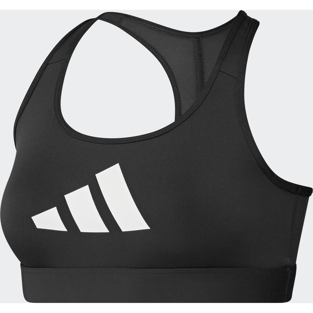 Brassière imprimé logo Adidas femme - noir