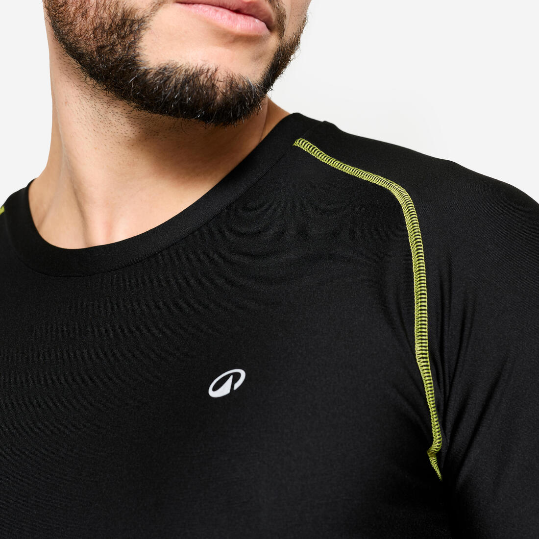 Rashguard de MMA et grappling homme, noir fumé et jaune