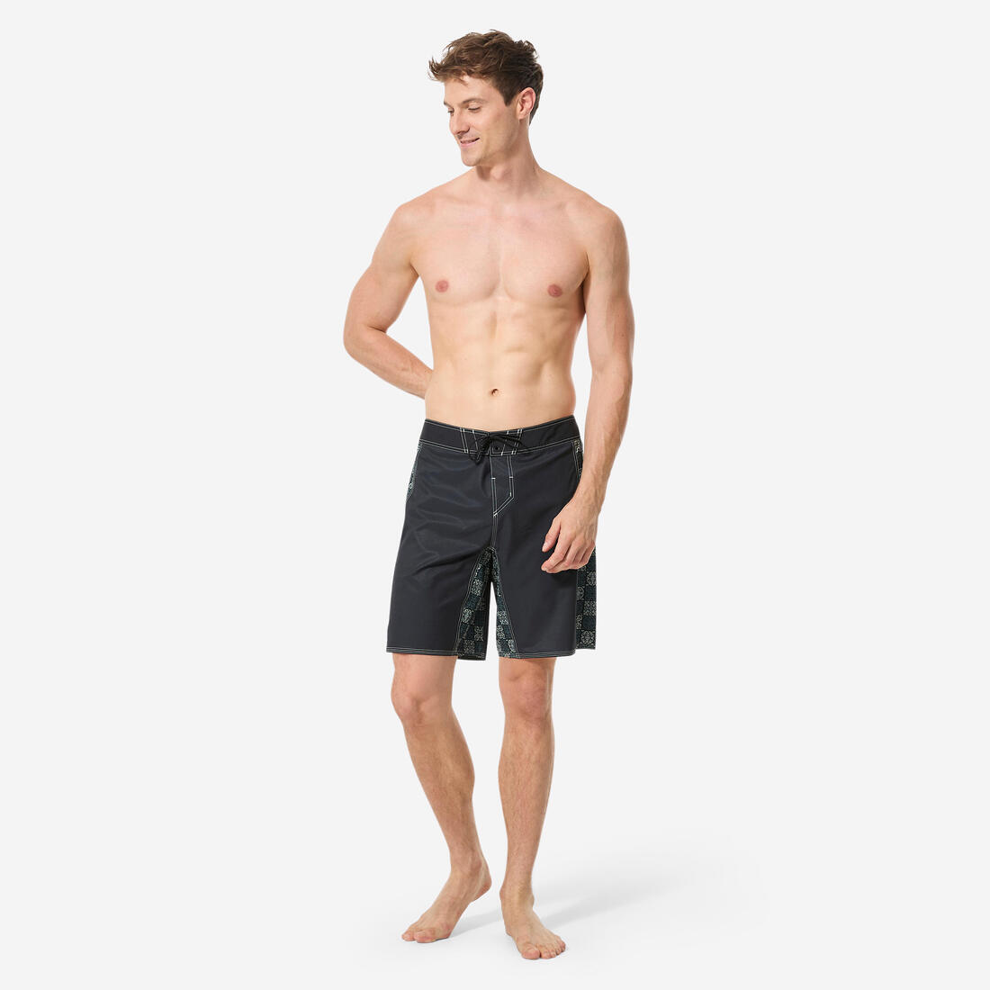 Short de bain boardshort surf long 19" homme, 500 Arch alex