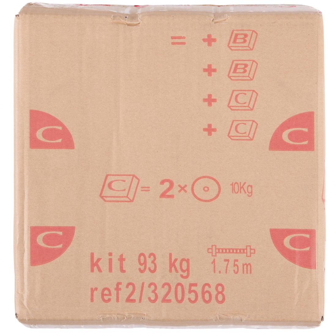 Kit 93 kg haltères et barres musculation avec disque de fonte en partie recyclée