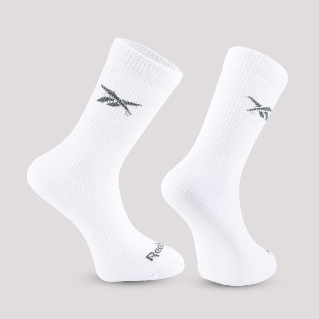 Lots de 3 paires de chaussettes de fitness mi-mollet, blanches