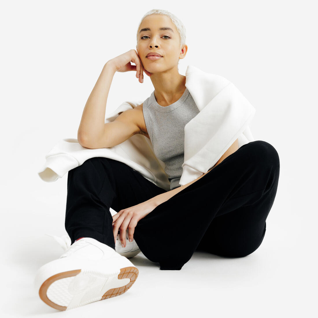 Baskets en cuir femme CJ80 platform blanc et bordeaux