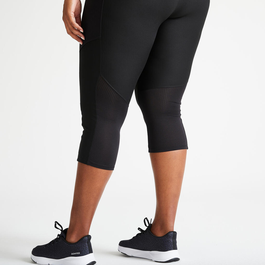 Legging de sport 7/8 respirant et grande taille, noir