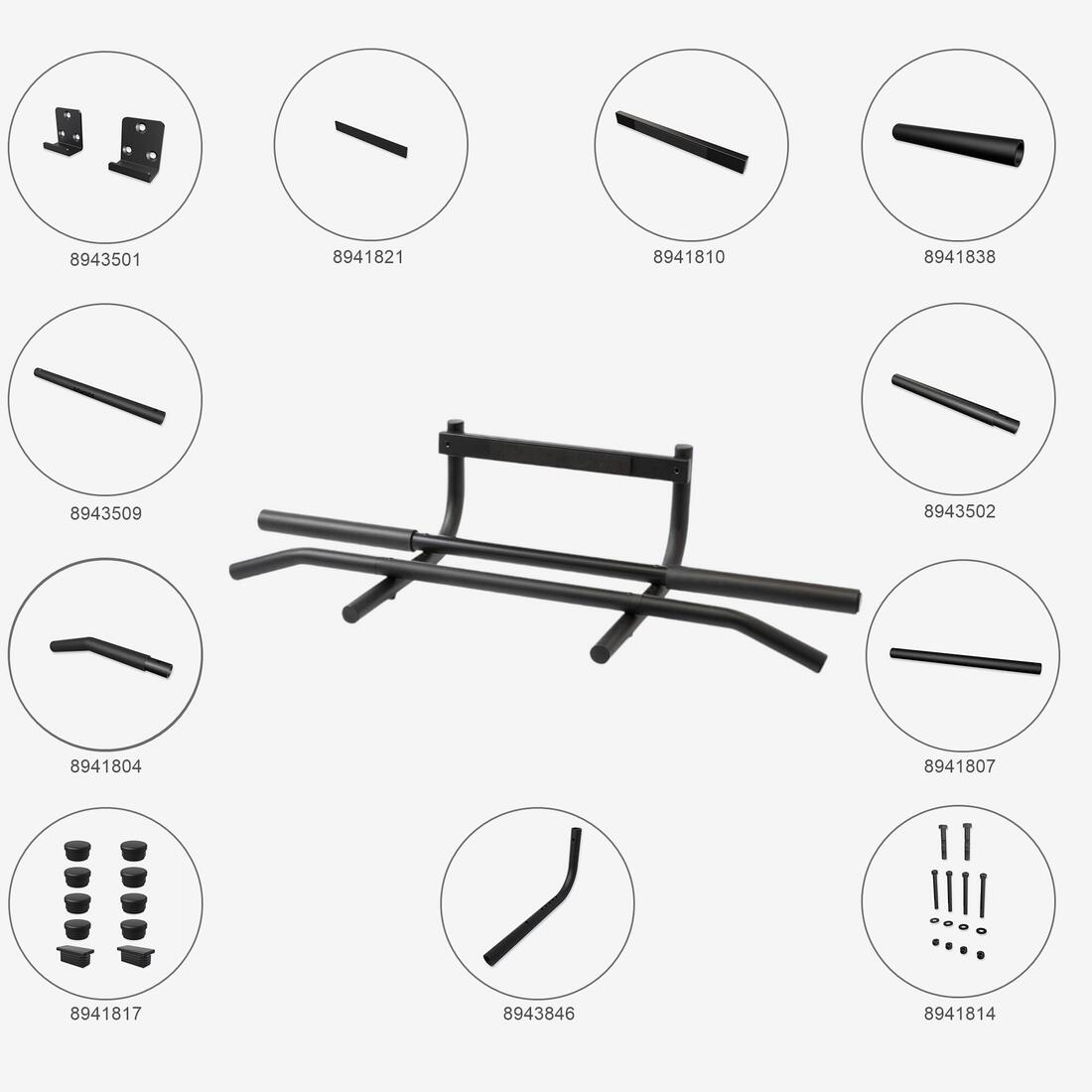 Barre de traction sur porte avec fixation 105cm