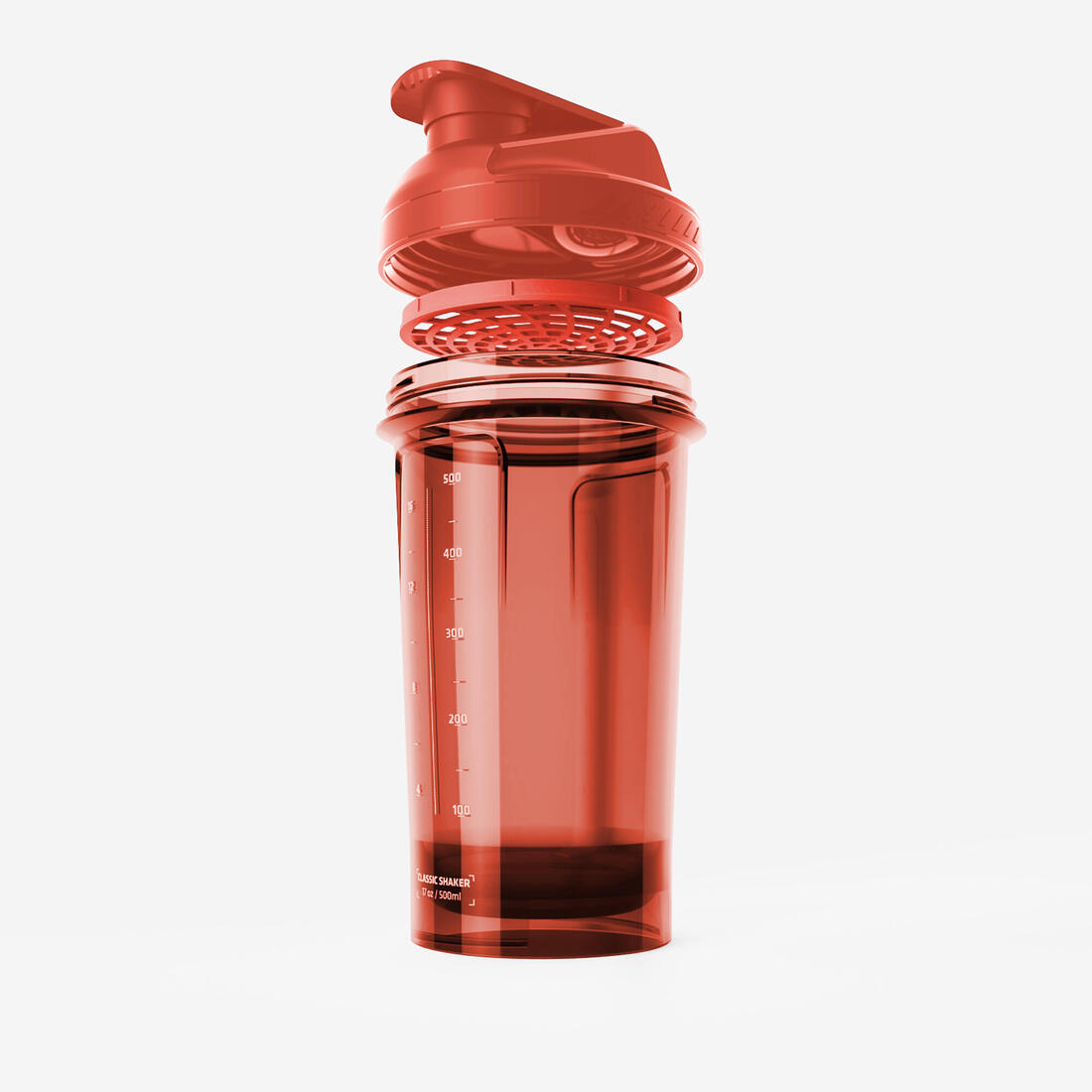 Classic shaker rouge corail avec tamis 500ml