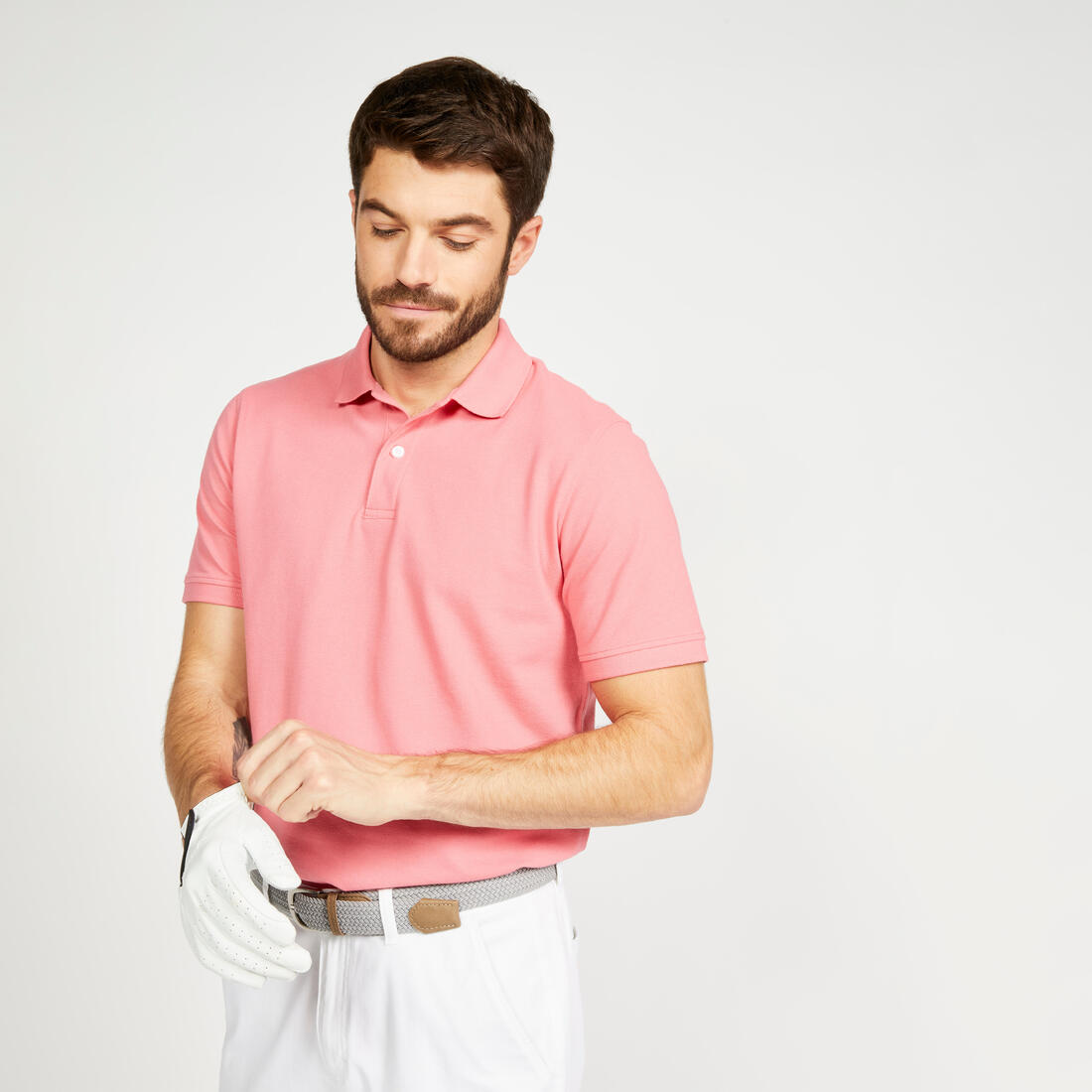Polo de golf en coton polyester manches courtes homme, MW500
