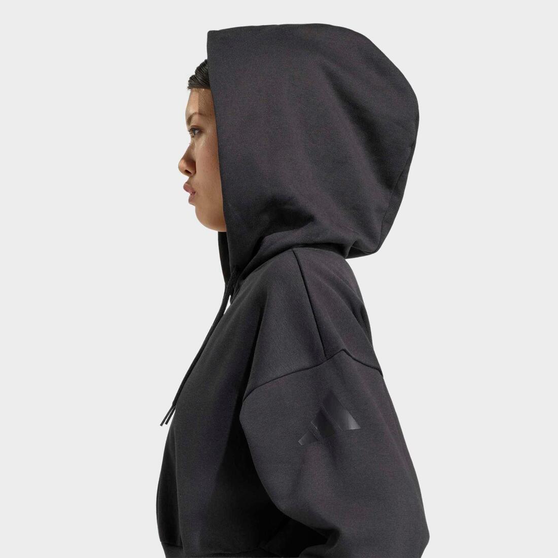 Sweat zippé femme, Adidas, noir