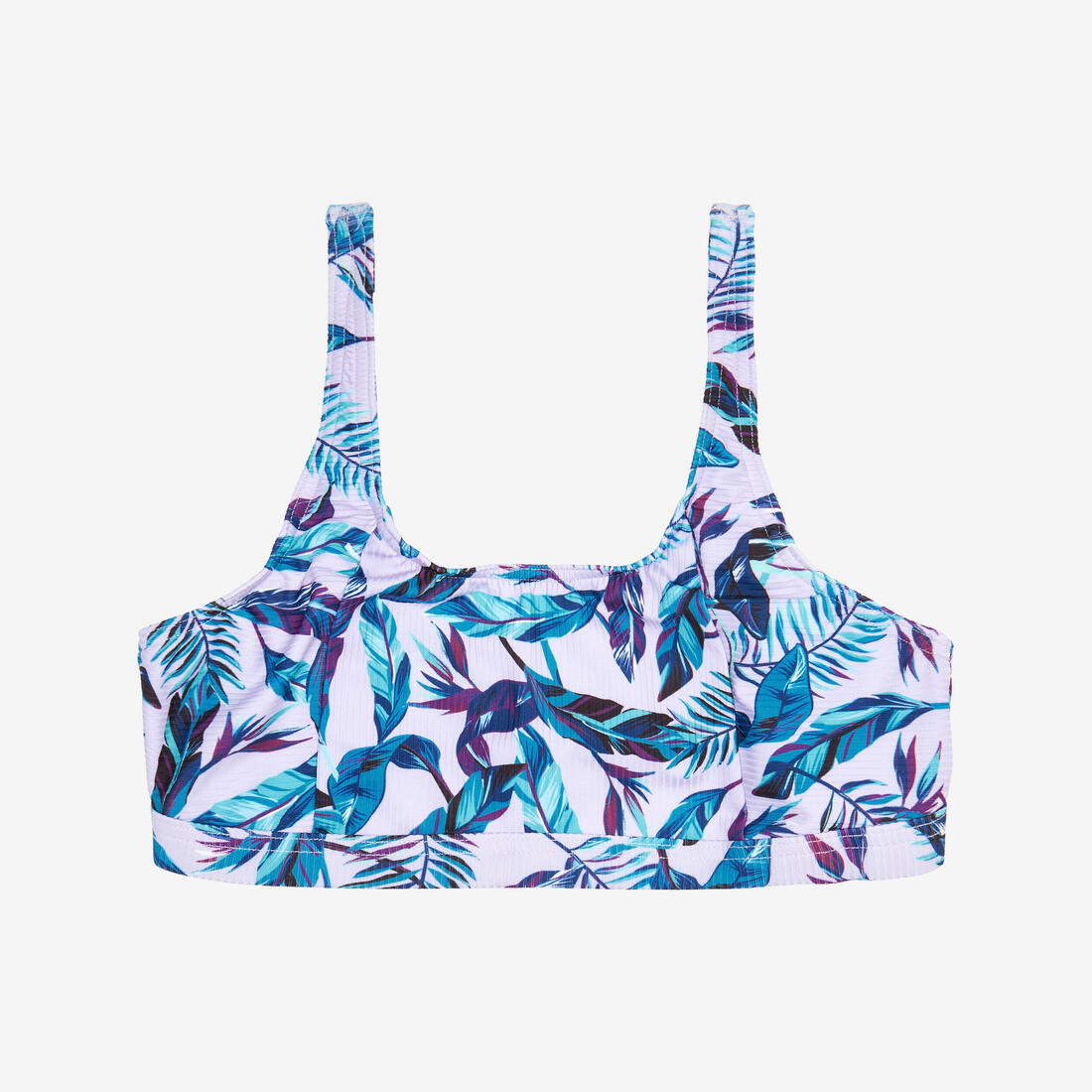 Haut de maillot de bain brassière fleuri réglable Fille - 500 Nora