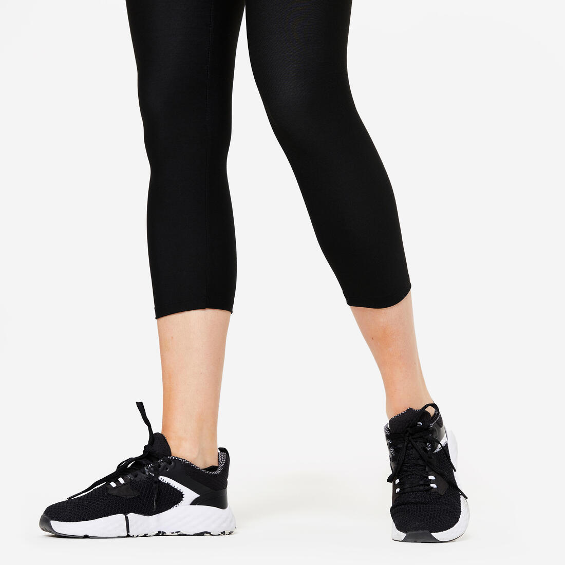 Legging de sport court et extensible femme, noir