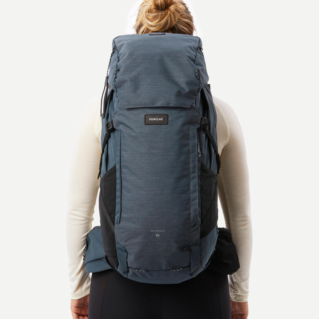 Sac a dos de voyage et trekking - ouverture valise 50+6l - travel 900 - femme
