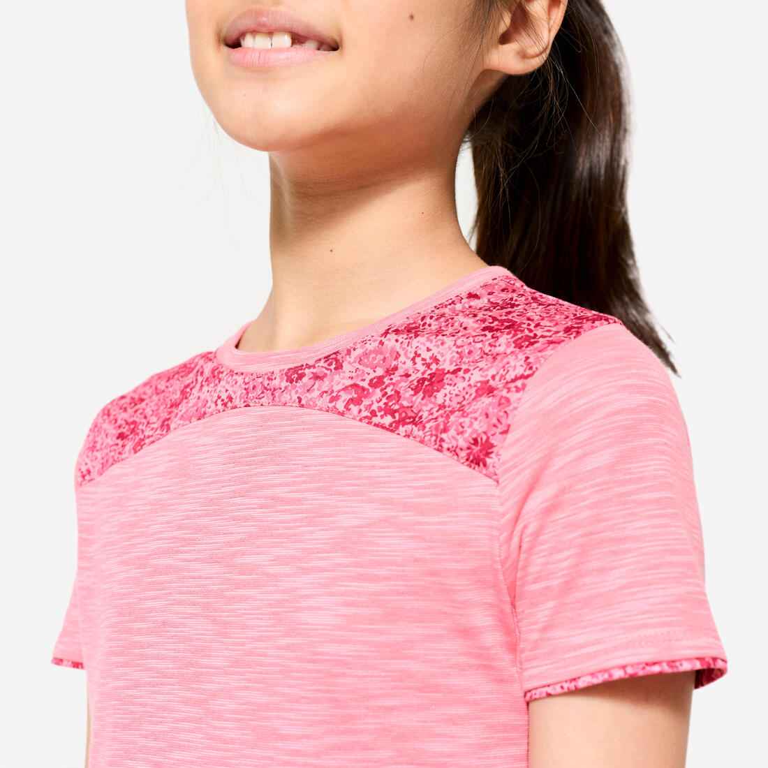 T-shirt 2en1 fille - rose print