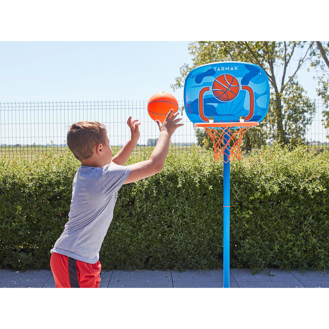 Panier de basket sur pied réglable de 0,9m à 1,2m Enfant - K100 Ball orange