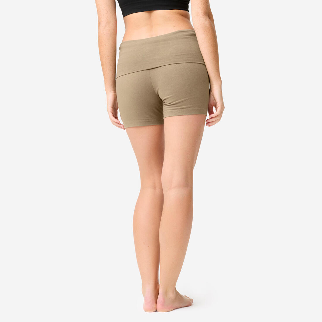 Short de yoga coton doux taille haute femme