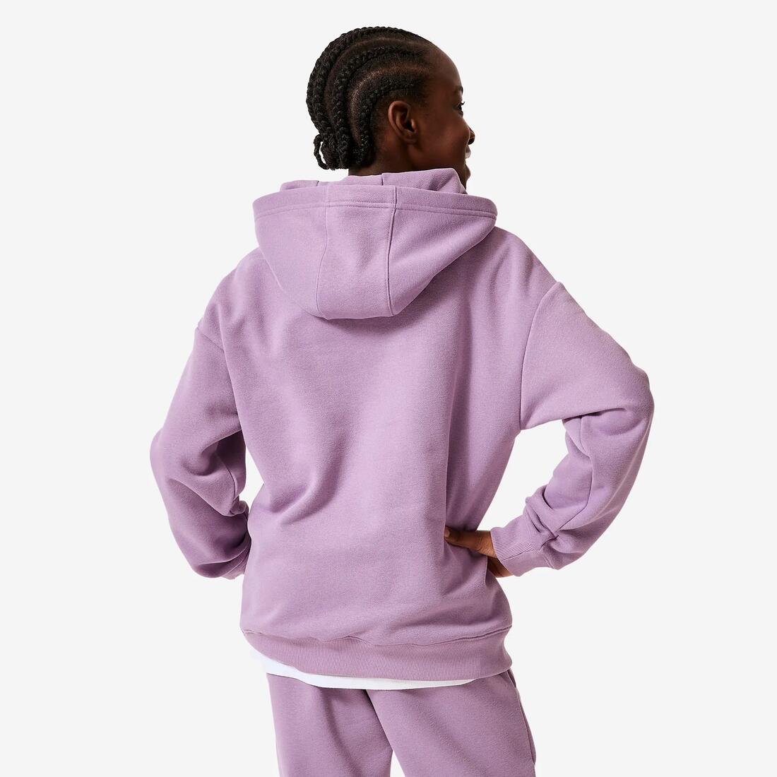 Sweat-shirt oversize violet foncé, fille