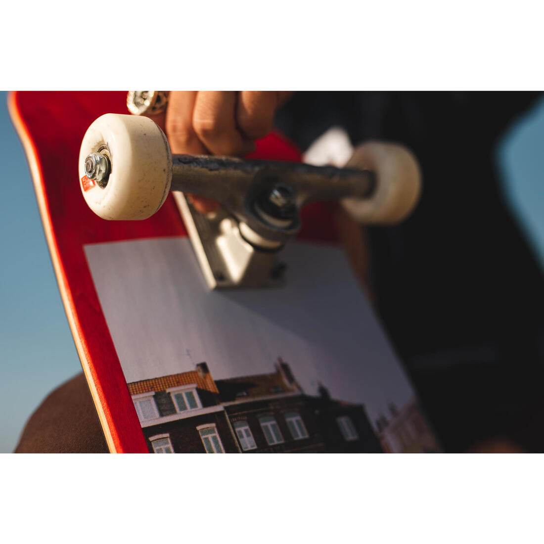 PLANCHE DE SKATE EN ERABLE DK120 GREETINGS TAILLE 8.5" COULEUR ROUGE.