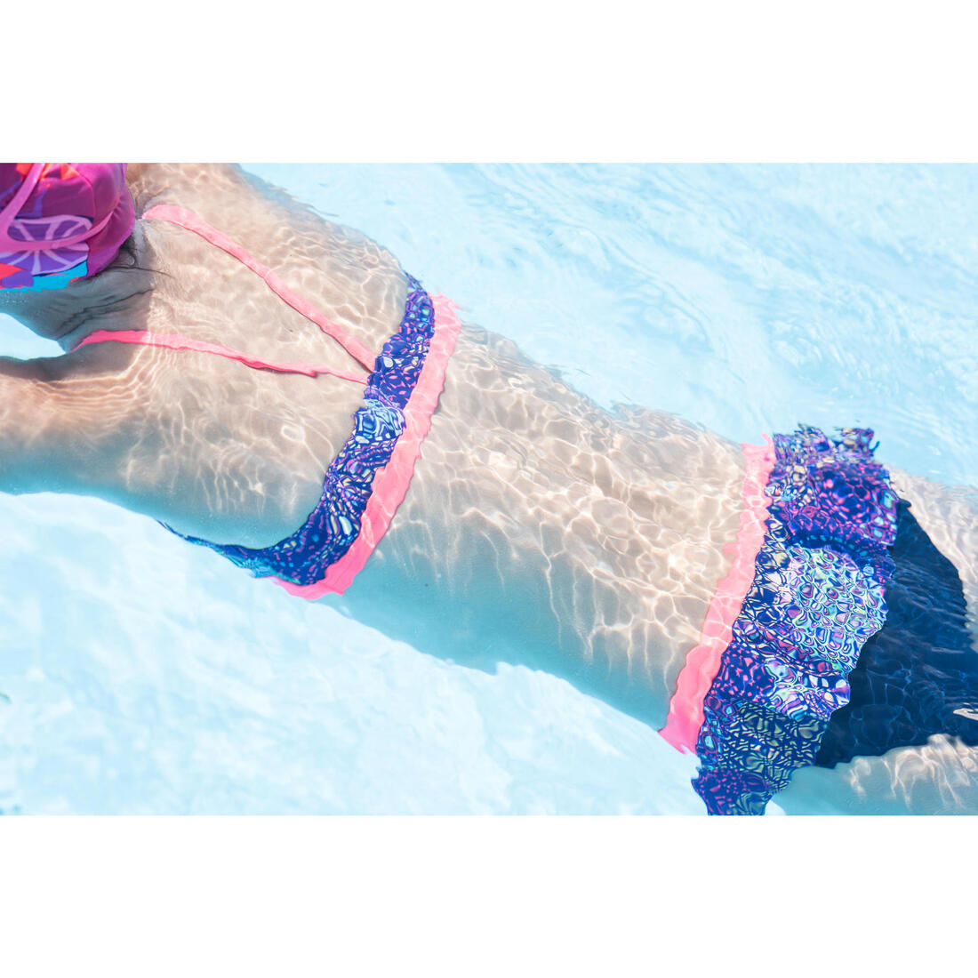 Maillot de natation fille 2 pièces Riana skirt all mask vert