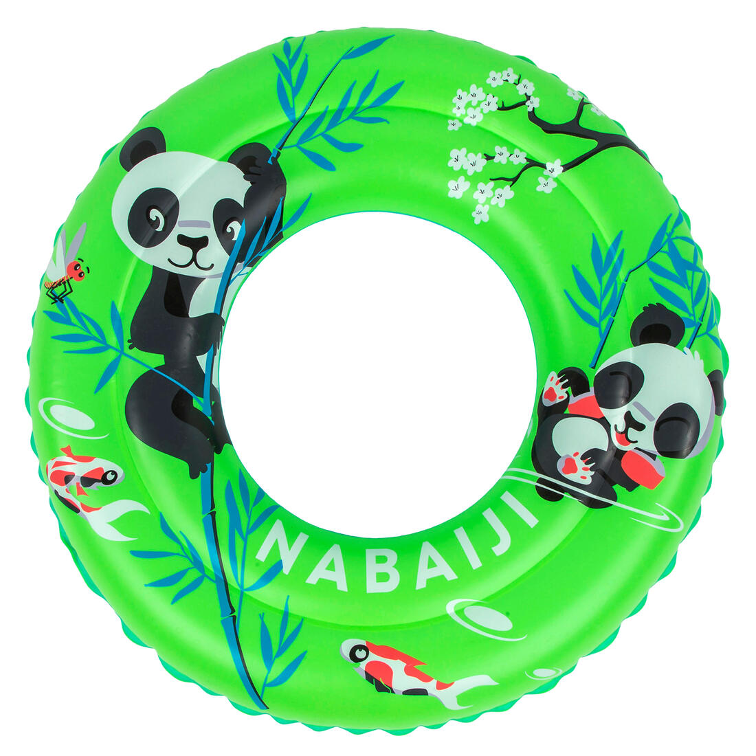 Bouée piscine gonflable 51 cm vert imprimé "PANDAS" pour enfant 3-6 ans