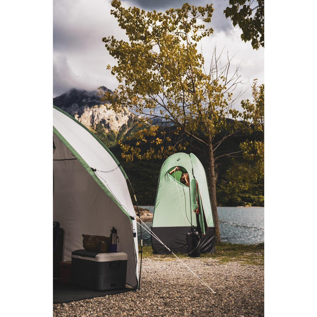 Tente et cabine de douche de camping instantanée, 2 Seconds