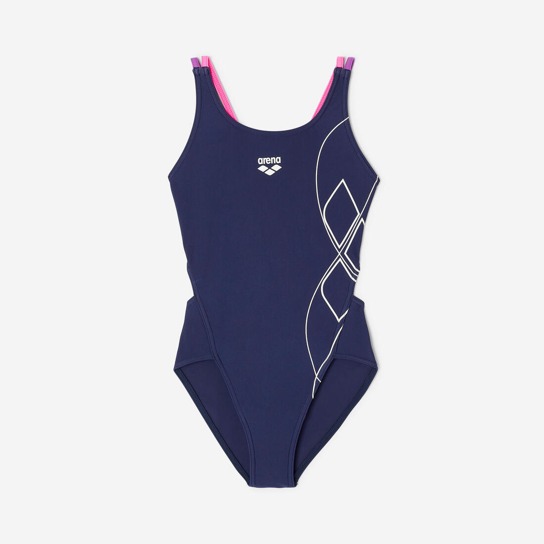 Maillot de bain 1 pièce natation Fille - Arena navy double straps