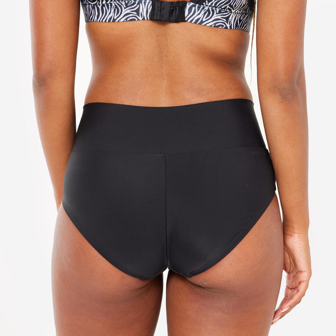 Bas de maillot de bain culotte taille haute natation Femme - Eva noir