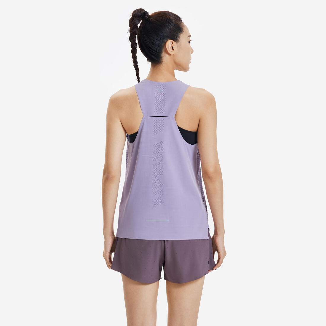 Débardeur de Running léger Femme - KIPRUN Run 900 Light violet mauve imprimé