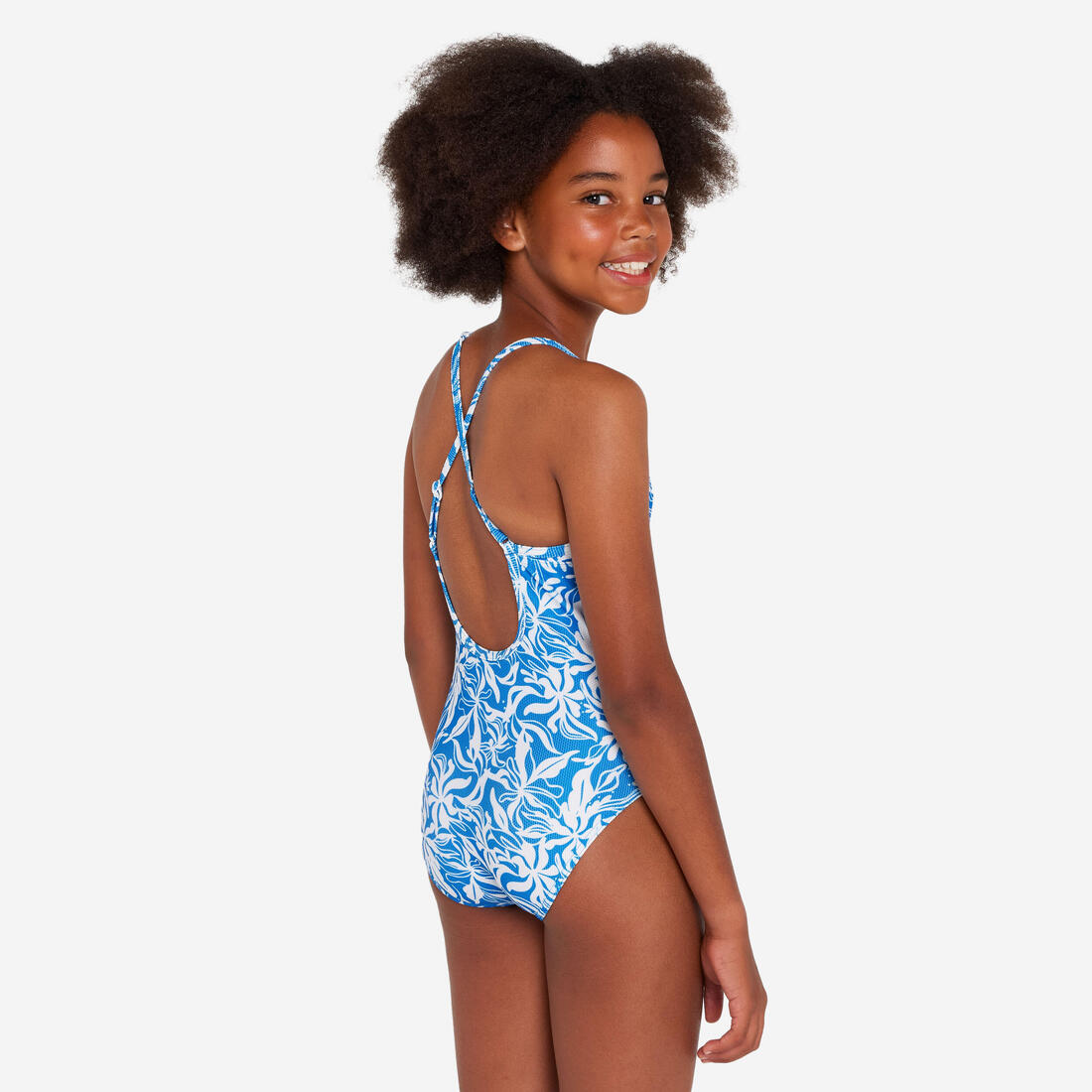 Maillot de bain une pièce surf bretelles croisées Fille - 500 Caly
