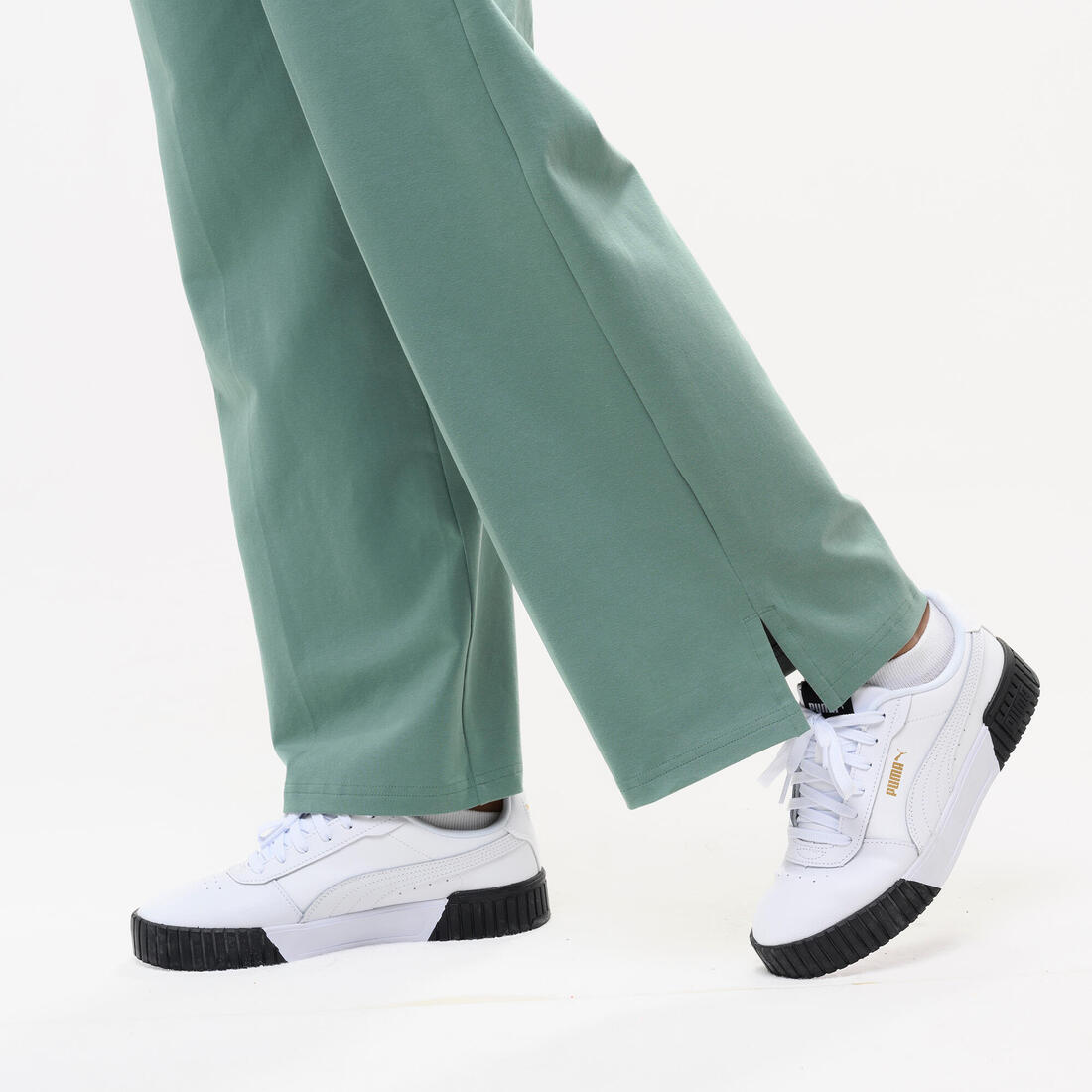 Pantalon droit en coton femme