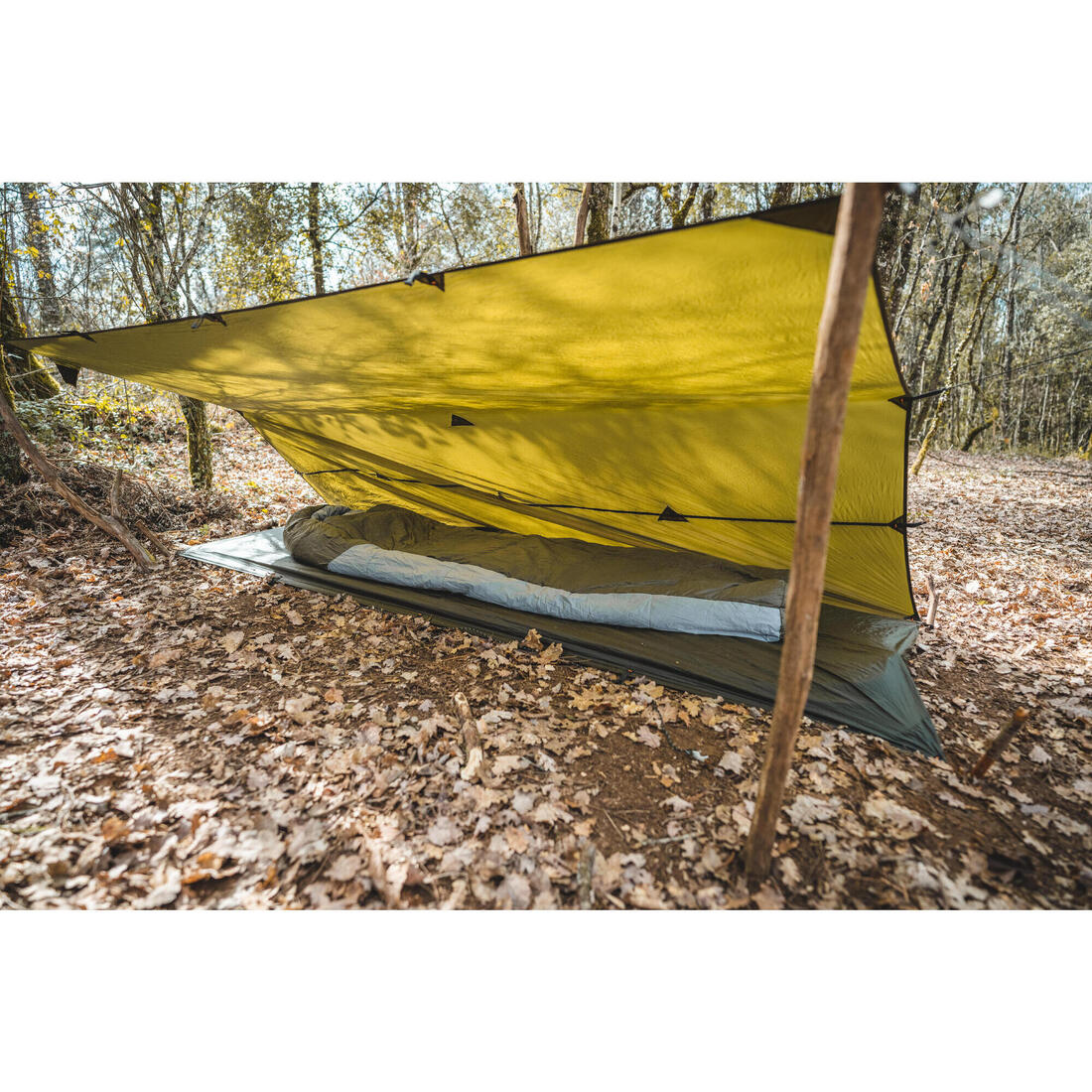 TARP BUSHCRAFT BIVOUAC COMPACT LEGER 2,95X2,8 M IMPERMÉABLE KAKI
