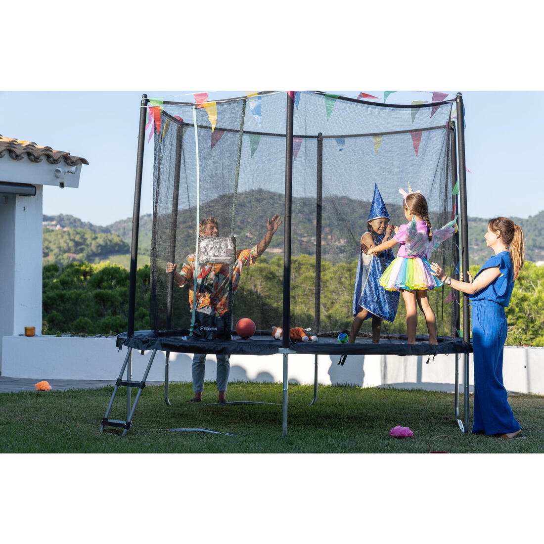 Trampoline rond avec filet de protection, Trampoline 300