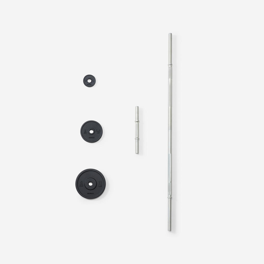 Kit 50 kg haltères et barre musculation avec disque de fonte à 80 % recyclée