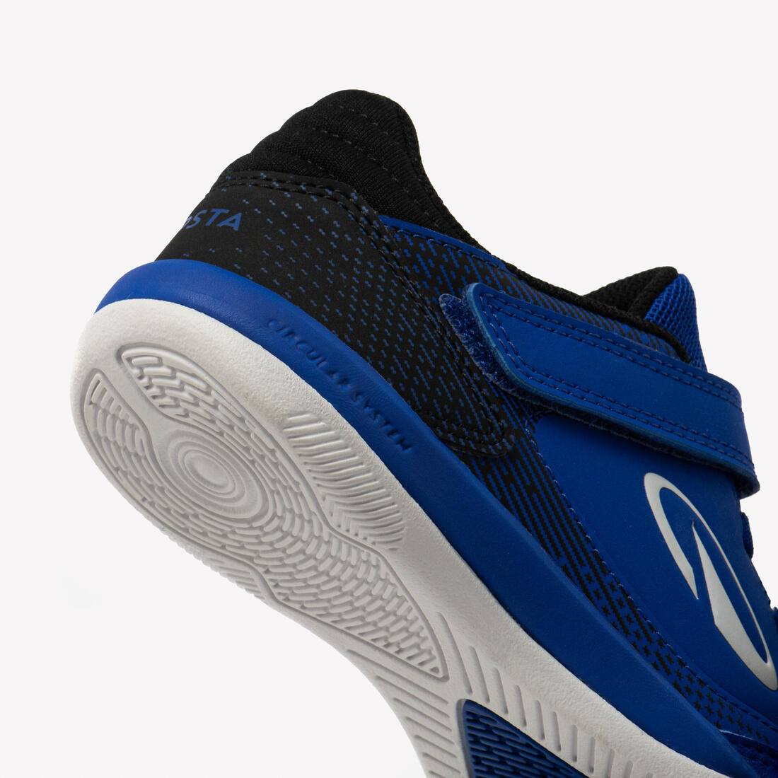 Chaussures de futsal sans lacet enfant, Eskudo Club Sala Easy orange et