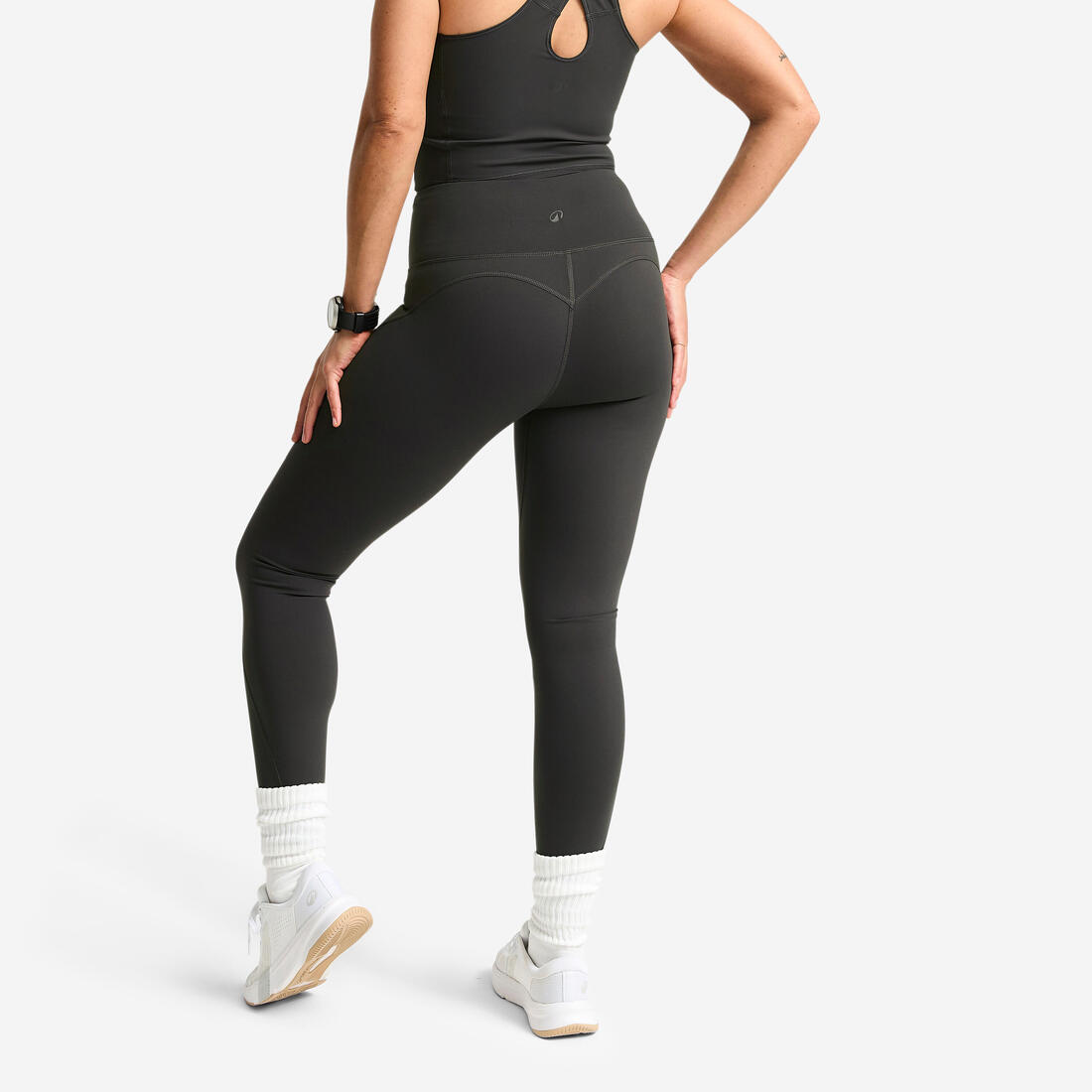 Legging de sport taille haute gainant femme foncé