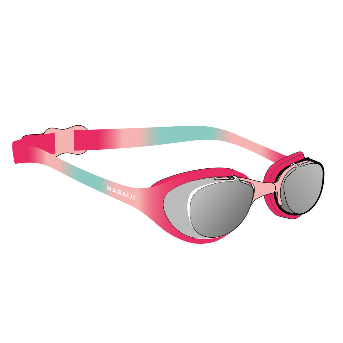 Lunettes de natation Junior - Xbase rose bleu teintées