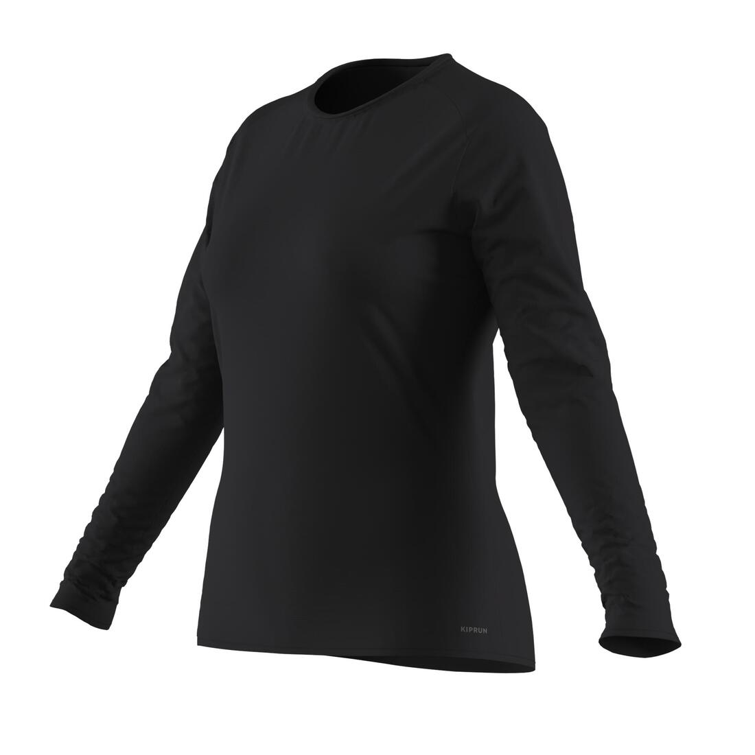 T-shirt manches longues running femme - sun protect noir