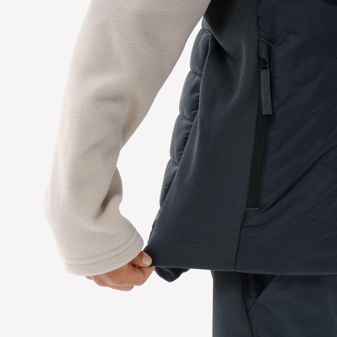 Doudoune sans manche de randonnée enfant 7-15 ans, MH500 noir